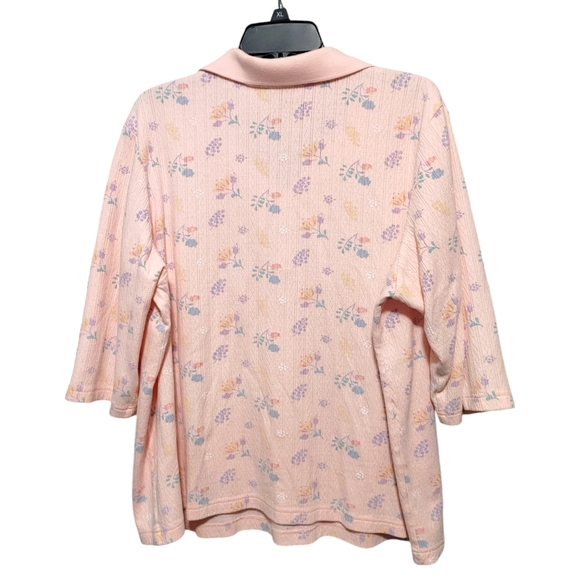 Blair Vintage Blush Pastel Pink Floral 3/4 Sleeve Top Women's Size 2X - Picture 2 of 7